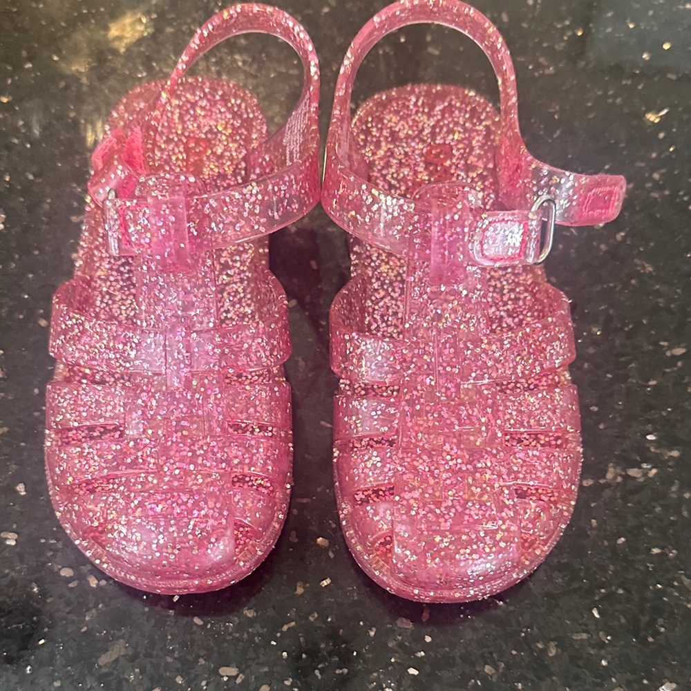 Glittery Pink Kids Sandals